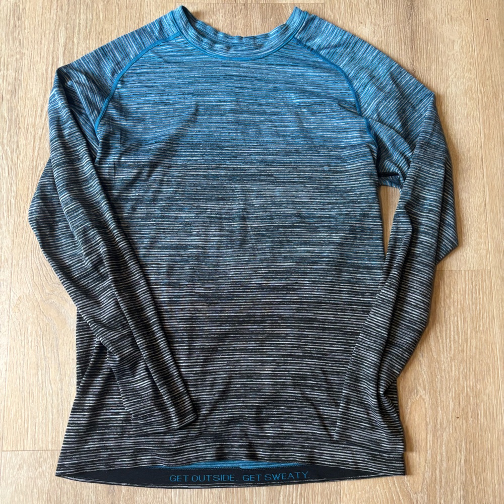 lululemon athletica Blue and Black Long Sleeve Tee